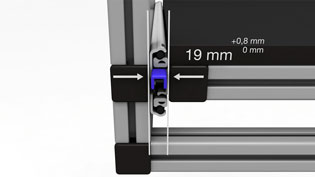 Visualization 3D animation telescopic extension - Distance between frame and telescopic extension