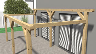 Visualization 3D animation terrace roofing - Align with a spirit level