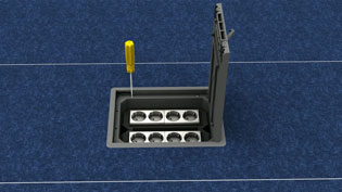 Visualization 3D animation  underfloor-systems - Insert sockets