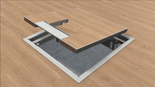 Visualization 3D animation  underfloor-systems - Open the lid