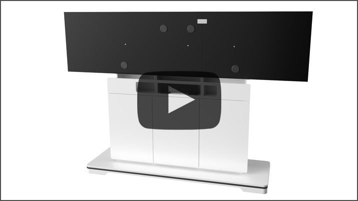 3D assembly instructions for media furniture for conference rooms
