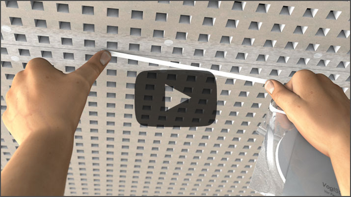 3D mounting video acoustic design ceiling