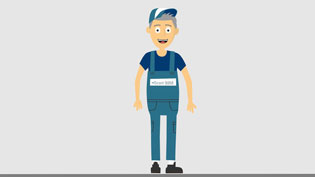 Technical 3D explainer video - Character construction worker