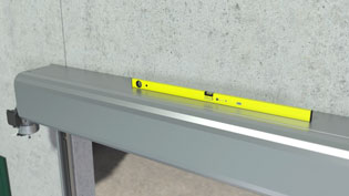 Visualization 3D assembly video high-speed doors - Align with a spirit level