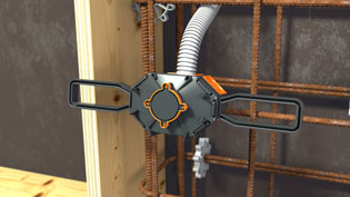 3D Visualization Building Installation - Concrete box mounted to reinforcing steel