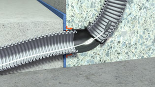 3D Visualization Building Installation - Installation conduit with bending radius