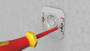 3D Visualization Building Installation - LED light mounted into electrical box