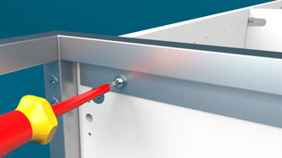 3D Animation Furniture Manufacturing - Cabinet Base Screwed to Carcass