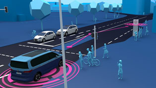 3D Animation Industrial Engineering - Smart city detects vehicle
