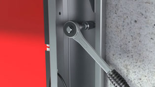 3D Animation Industrial Engineering - Industrial door is mounted to the wall