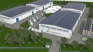 3D Visualization - Photovoltaic System on Industrial Hall Roof