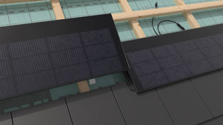 3D Visualization - Solar Modules Being Plugged In