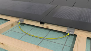 3D Visualization - Solar Modules Connected to Grounding Conductor
