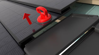 3D Visualization - Replacing Defective Solar Modules with a Vacuum Lifter