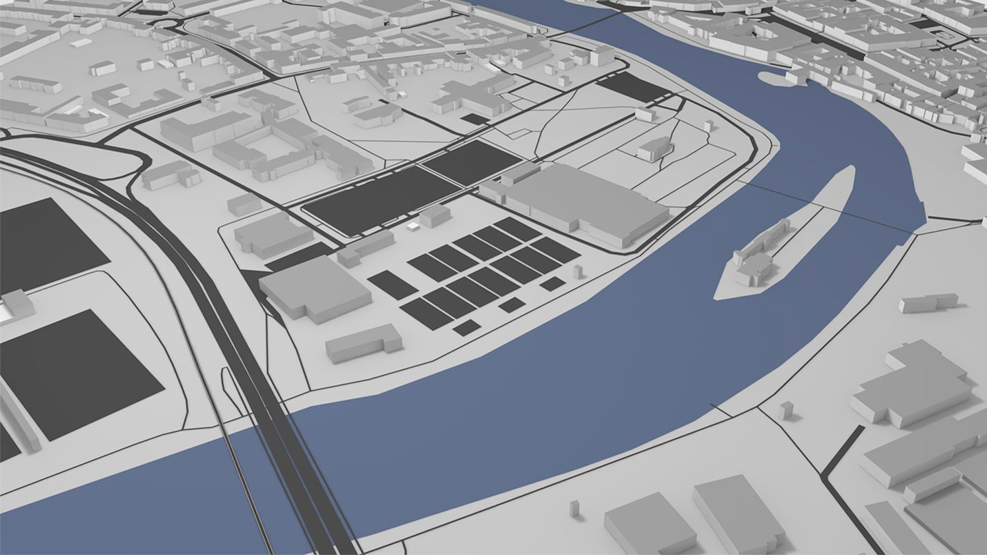3d model city stylized rendering
