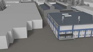 3D visualization place of business - office building