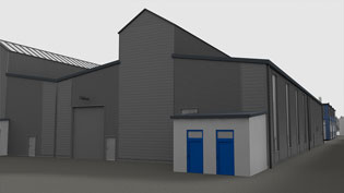 3D visualization place of business - rear view