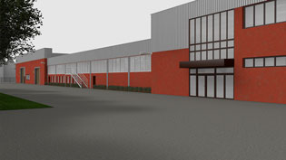3D visualization of company premises - Brick production hall