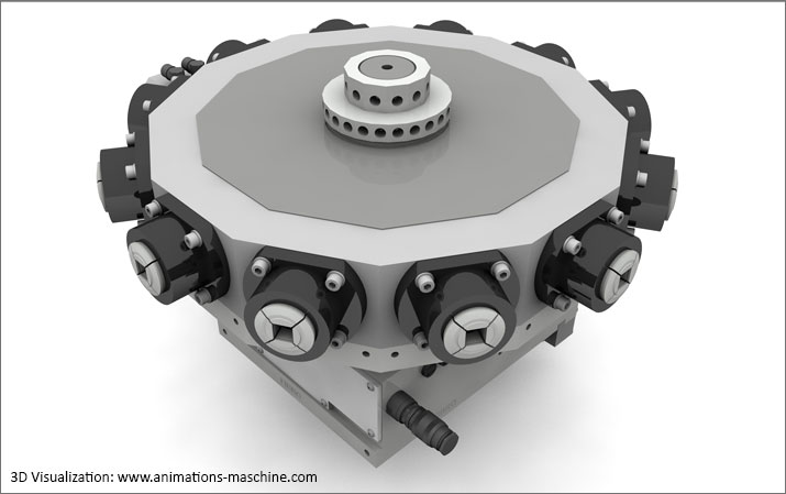 Visualization mechanical engineering clamping system collet