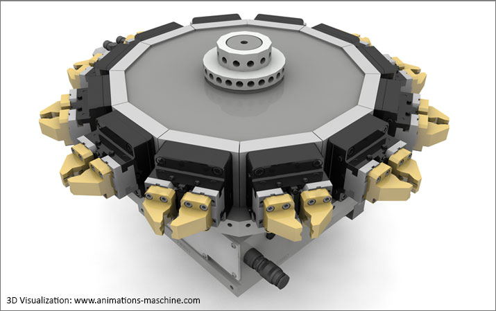 Visualization mechanical engineering clamping system horizontal