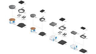 3D visualization exploded view - Built-in units made of plastic